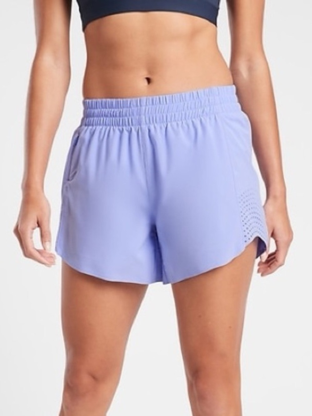 Athleta Hustle Shorts 3 Inch in Periwinkle